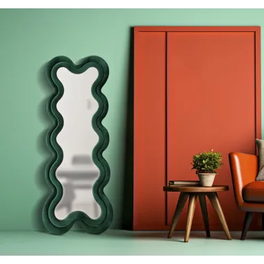 LUSTRO ŚCIENNE Monika Zielone 58x4x160 cm (wymiar lustra 39x124 cm)